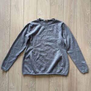 Bartolini Extra Fine Merino Wool Gray Long Sleeve Light Sweater Women’s